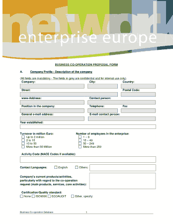 Business Co Operation Proposal Form Template