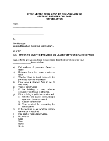 Business Lease Proposal Letter Template