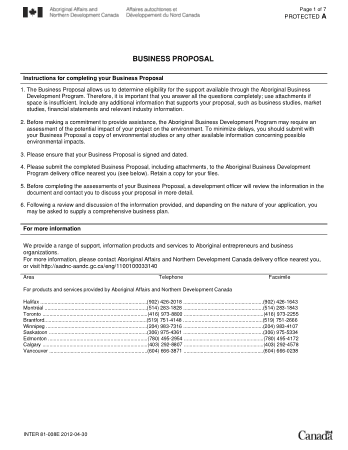 Business Proposal Form Sample Template