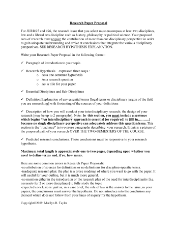 Business Research Paper Proposal Template