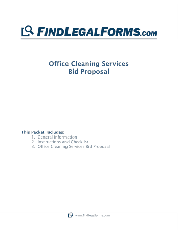 Office Cleaning Service Bid Proposal Template