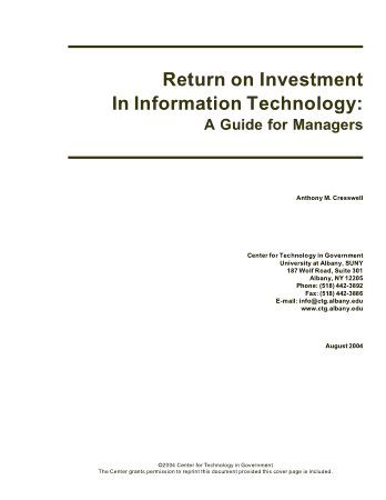 Return On Investment Proposal Example Template