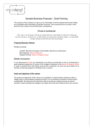 Venture Business Proposal Example Template