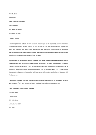 Final Interview Thank You Letter Template
