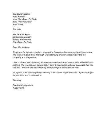 Free Thank You Letter After Phone Interview Template