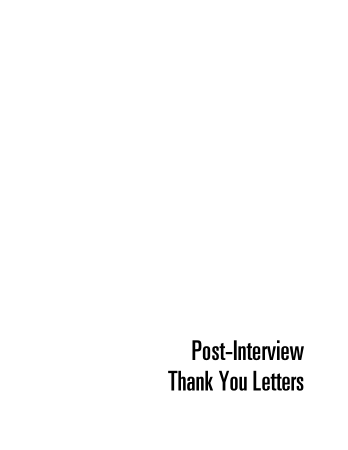 Post Interview Thank You Letter Sample Template