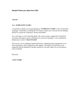 Sample Ceo Interview Thank You Letter Template