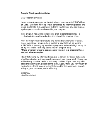 Thank You Letter After Faculty Interview Template