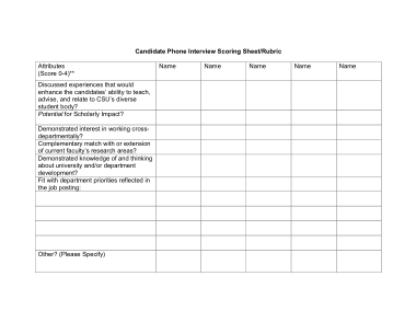 Free Download PDF Books, Candidate Phone Interview Scoring Sheet Template