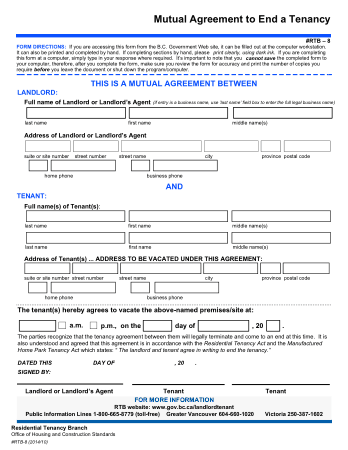 Mutual Agreement Termination Letter Form Template
