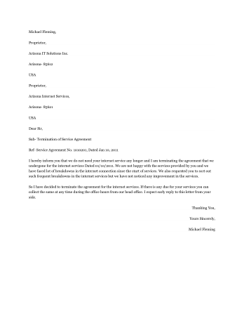 Free Download PDF Books, Service Agreement Termination Letter Template