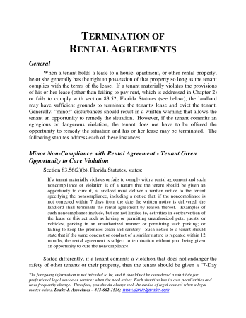 Termination of Rental Agreement Template