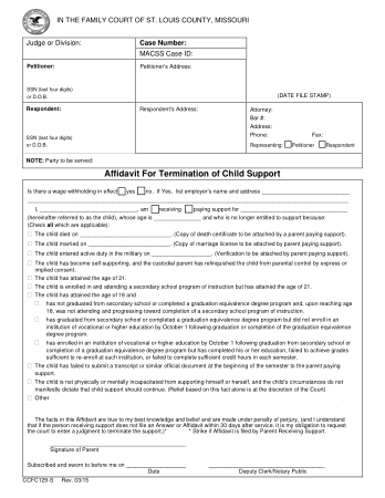 Child Support Termination in PDF Template