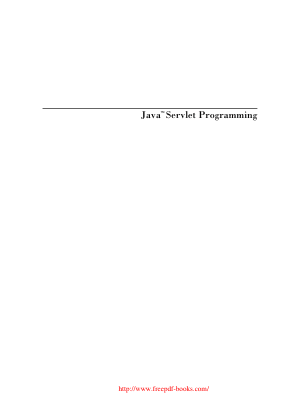 Free Download PDF Books, Java Servlet Programming – PDF Books