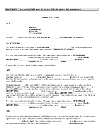 Breach of Contract Termination Letter Template