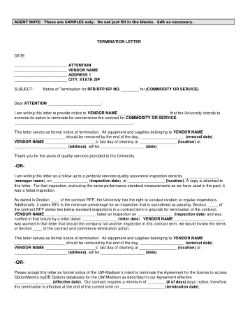 Commodity Contract Termination Letter Template