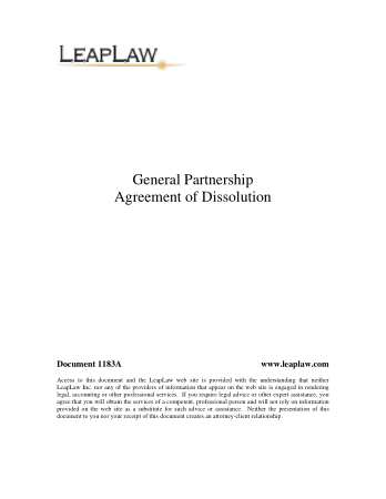 General Partnership Termination Contract Template