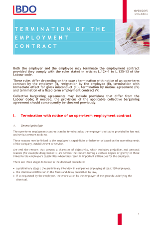 Termination Employee Contract Template