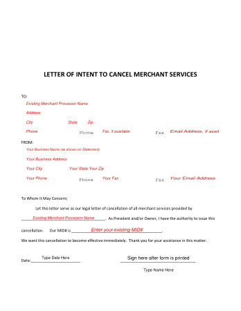 Free Download PDF Books, Merchant Service Termination Letter Template
