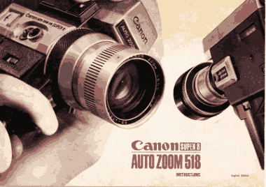 CANON Camcorder Auto Zoom 518 Instruction Manual