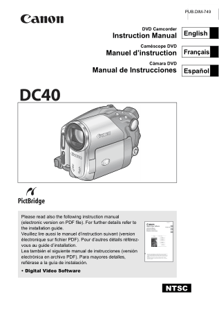 CANON Camcorder DC40 IM Instruction Manual