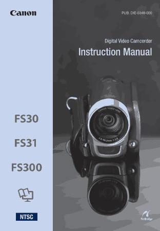 CANON Camcorder FS30 FS31 FS300 Instruction Manual