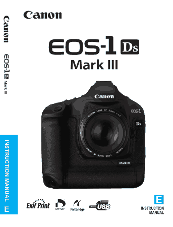 Free Download PDF Books, CANON Camera EOS 1Ds MARK III HG Instruction Manual