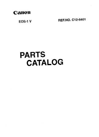 CANON Camera EOS 1V Parts Catalog