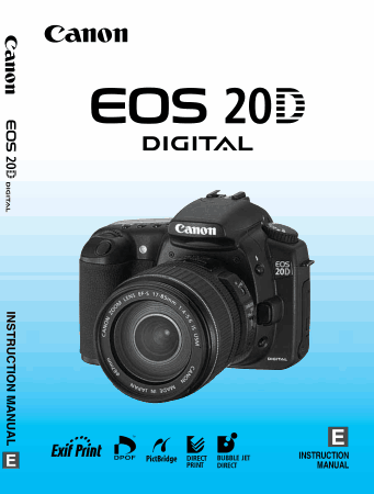 Free Download PDF Books, CANON Camera EOS 20D Digital Instruction Manual