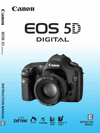 CANON Camera EOS 5D Instruction Manual