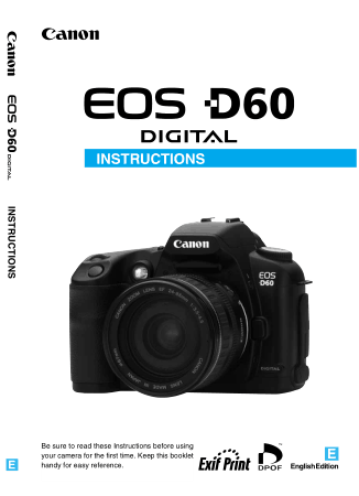 CANON Camera EOS D60 Digital Instruction Manual