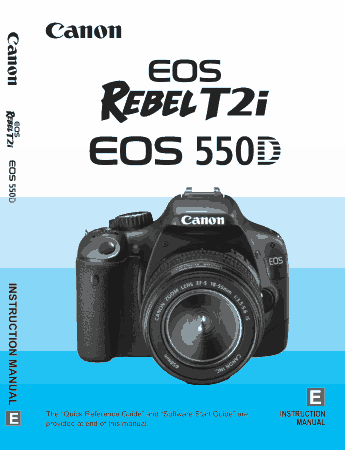 CANON Camera EOS RT2I EOS550D Instruction Manual