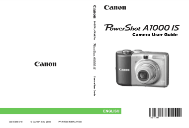 CANON Camera PowerShot A1000 IS User Guide