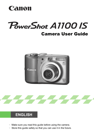 CANON Camera PowerShot A1100 IS User Guide