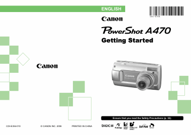 CANON Camera PowerShot A470 Getting Started Guide