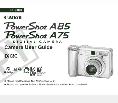 CANON Camera PowerShot A85 and A75 Advance User Guide
