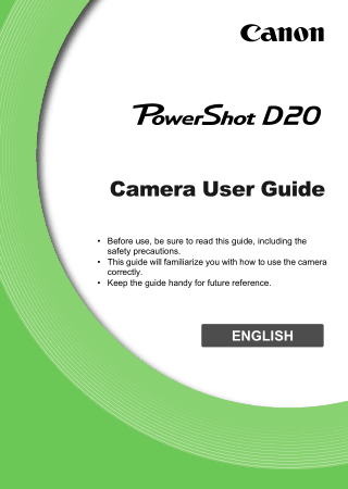 Free Download PDF Books, CANON Camera PowerShot D20 User Guide