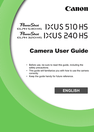 Free Download PDF Books, CANON Camera PowerShot ELPH530HS and 240HS User Guide