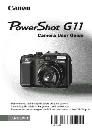 CANON Camera PowerShot G11 User Guide