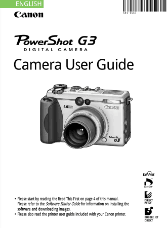 Free Download PDF Books, CANON Camera PowerShot G3 User Guide