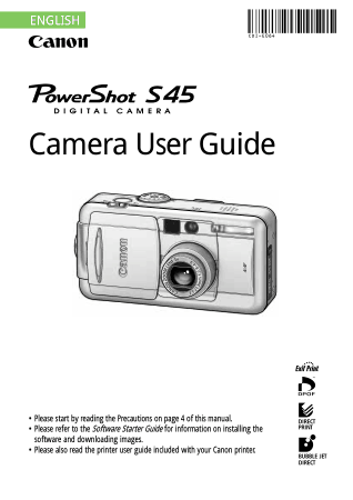 CANON Camera PowerShot S45 User Guide