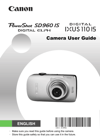 CANON Camera PowerShot SD960 IS IXUS110IS User Guide