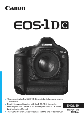 CANON Digital Camera EOS 1Dc Instruction Manual