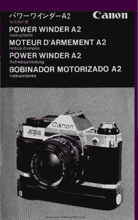 CANON Digital Camera POWER WINDER A2 Instruction Manual