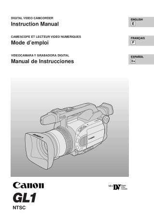 CANON HD Camcorder GL1 Instruction Manual