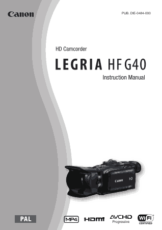 CANON HD Camcorder HFG40 Instruction Manual