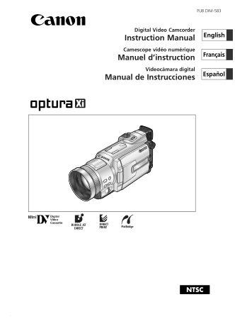 CANON HD Camcorder OPTURA Xi Instruction Manual