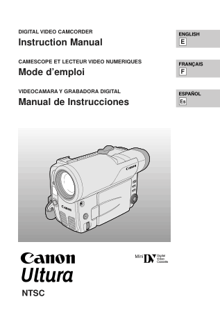 CANON HD Camcorder ULTURA Instruction Manual