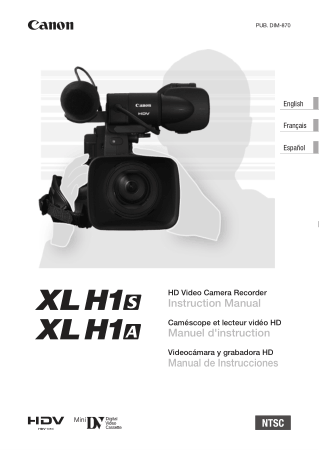 CANON HD Camcorder XLH1S XLH1A NIM Instruction Manual