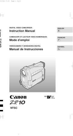 CANON HD Camcorder ZR10 Instruction Manual